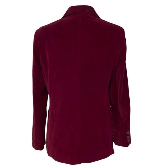 Personal Vintage Ladies Burgundy Velvet/Velour Double Button Front - Picture 7 of 10
